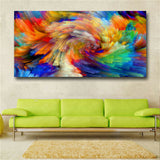 Rainbow Color Splash Oil Painting on Canvas Wall Pictures for Living Room