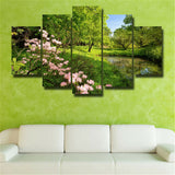 5Pcs Beautiful garden Canvas Print Painting Wall Art Home Decor