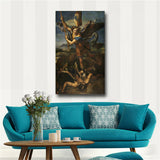 Raphael “Michael Vanquishing Satan” Print on Canvas