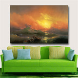 Russian Famous Painting On The Wall The Ninth Wave Wall Art Canvas By Ivan
