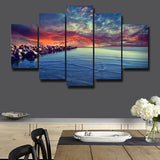 5 Pieces Of Modern Canvas Painting Wall Art For Home Decor Beautiful Stone Beach