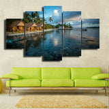 5Pcs Beautiful Hawaii Canvas Print Painting Wall Art Home Decor