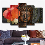 5Pcs Buddha Buddhism Abstract HD Canvas Prints Painting Wall Art Home Decor