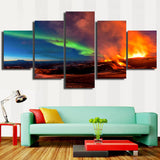 HD Canvas Print home decor wall art painting Aurora Borealis 5pc Unframed B001