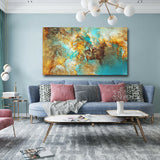 Large art Prints Home Decor Canvas Painting Wall Art Yellow Nebula