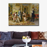19 century Europe Court Oil Painting HD print on canvas The lady is learning