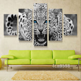 Modern paintings 5 pcs Print On Canvas Home Decor White Leopard 5pc(no frame)001