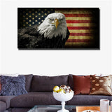 Large art prints Home Decor Canvas Painting Wall Art flag USA and eagle
