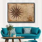 Retro world map Oil Painting on Canvas Posters and Prints Scandinavian Wall Art