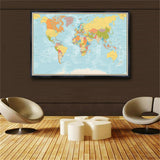 World Map Large Size HD Poster Signature Series Large Wall Map Ptint On Canvas