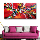 Abstract red artwork HD print on canvas huge wall picture (31x63)