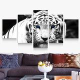 HD Canvas Print home decor wall art painting White tiger 5pc Unframed