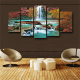 5P Living Room for Panel Wall Painting Art Waterfall Canvas Painting Modular