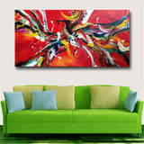 Abstract red artwork HD print on canvas huge wall picture (31x63)