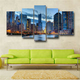 5P HD print on canvas huge wall picture Beautiful Chicago Cityscape