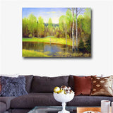 Green landscape oil painting Canvas printing Print in oil painting Home decor