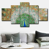 5pcs Modern Peacock Canvas Oil Painting Wall Art Home Decor Picture Print Decor