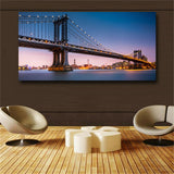 Manhattan Bridge at dusk Modern Abstract On Canvas View Huge Wall Decor
