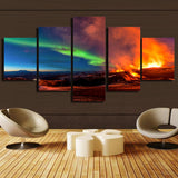 HD Canvas Print home decor wall art painting Aurora Borealis 5pc Unframed B001