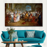 19 century Europe Court Oil Painting HD print on canvas Court gathering