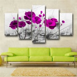5Pcs Abstract Flower Canvas Hand painted oil painting Art Wall Picture Modern
