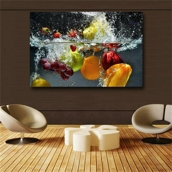1 Pieces Fresh Fruit and Vegetables In Water Large Wall Posters For Home Kitchen
