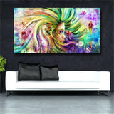 Watercolor Canvas Painting Mermaid Wall Art Pictures Canvas Printed