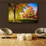 yellow leaves on the trees wall print HD Painting Wall Art Home decor