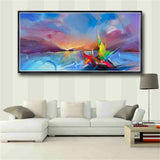 Abstract Sea Sailboat Wall Painting Art Canvas Painting Picture Posters Prints