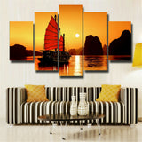 5Pcs Canvas Print Painting Wall Art Home Decor Art Sailboat