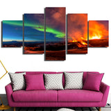HD Canvas Print home decor wall art painting Aurora Borealis 5pc Unframed B001
