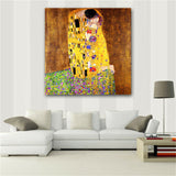 Gustav Klimt"The Kiss" HD print on canvas huge wall picture (31x31in)