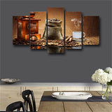 Coffee Beans Cup 5 Pieces canvas Wall Art Picture Poster Home Decor