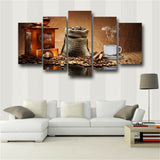 Coffee Beans Cup 5 Pieces canvas Wall Art Picture Poster Home Decor