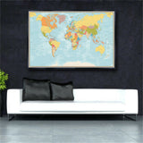World Map Large Size HD Poster Signature Series Large Wall Map Ptint On Canvas