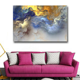 Abstract Colors Unreal Canvas Poster Blue Landscape Wall Art Painting