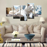 Modern paintings 5 pcs Print On Canvas Home Decor White Leopard 5pc(no frame)124