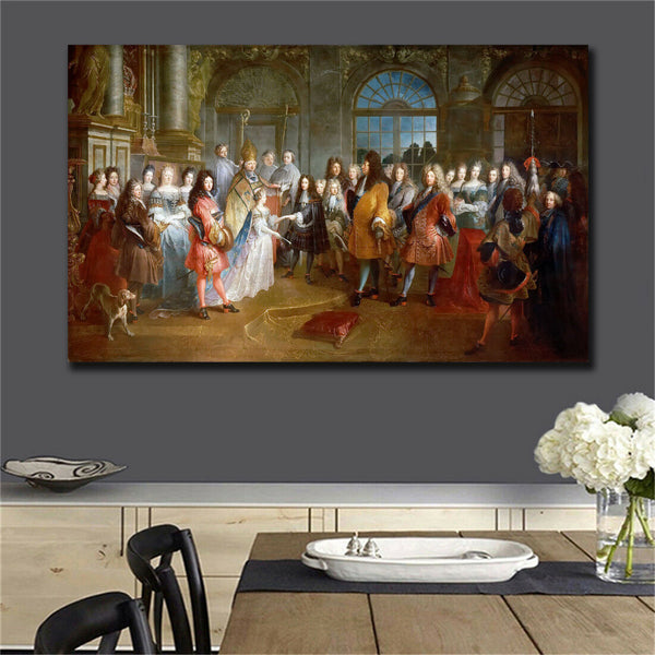 19 century Europe Court Oil Painting HD print on canvas Court gathering