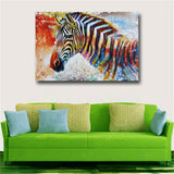 Colorful Zebra Wall Art Picture Modern Animal Canvas Painting Fashion Print