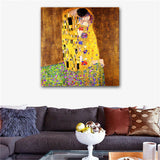 Gustav Klimt"The Kiss" HD print on canvas huge wall picture (31x31in)