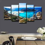 5 pieces of modern canvas Lake and mountain painting wall art for home decor