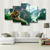 5 Pieces Tiger and nature Living Room Home Decor Paintings Posters