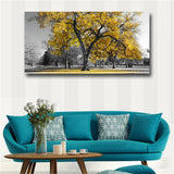 Poster Canvas Printing,Printed Giclee Canvas Prints,Modern Yellow Tree 1 Piece