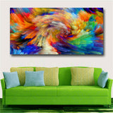 Rainbow Color Splash Oil Painting on Canvas Wall Pictures for Living Room