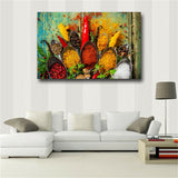 Grains Spices Spoon Canvas Painting Cuadros Scandinavian Posters and Prints
