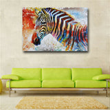 Colorful Zebra Wall Art Picture Modern Animal Canvas Painting Fashion Print
