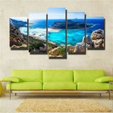 5 pieces of modern canvas Lake and mountain painting wall art for home decor