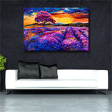 Abstract purple landscape HD print on canvas huge wall picture (31x47)