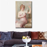 19 century Europe Court Oil Painting HD print on canvas beautiful girl