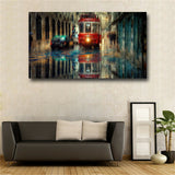 Large art prints Home Decor Canvas Painting Wall Art Beautiful Red bus